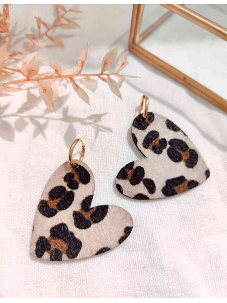 Aritos Corazon Animal Print