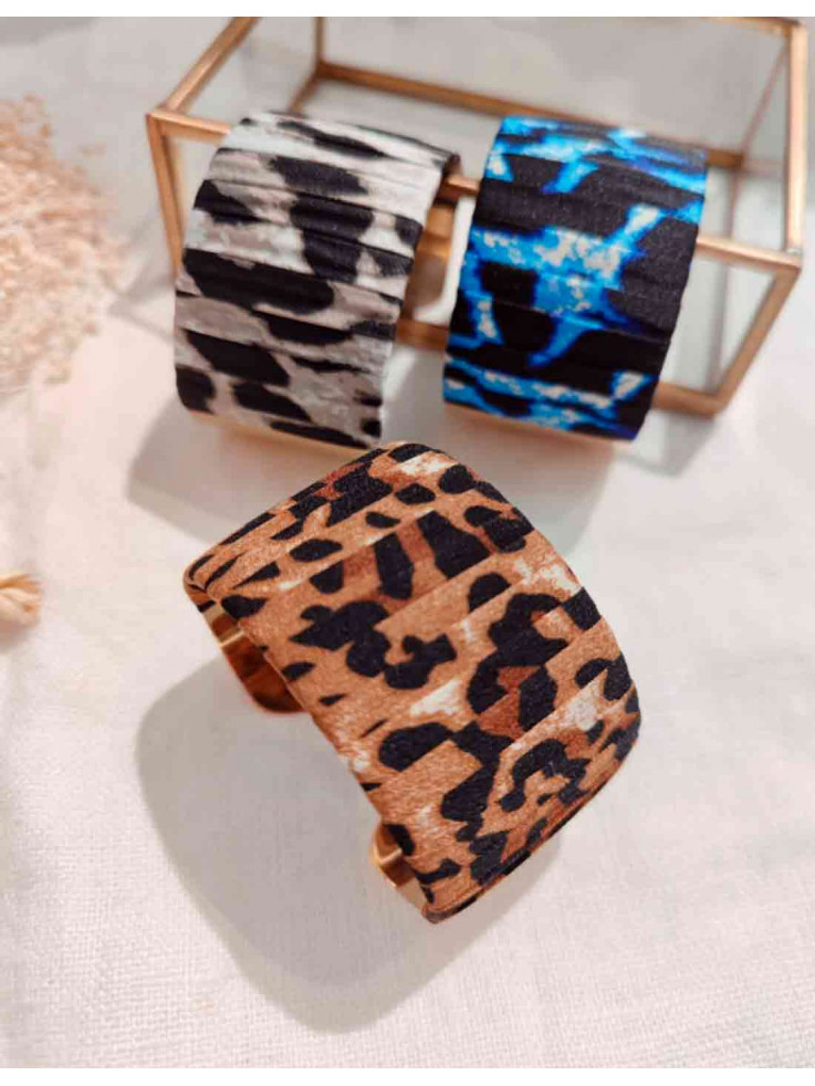 Brazalete Leopardo Gris y Negro