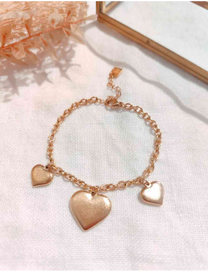 Pulsera Corazones Mate