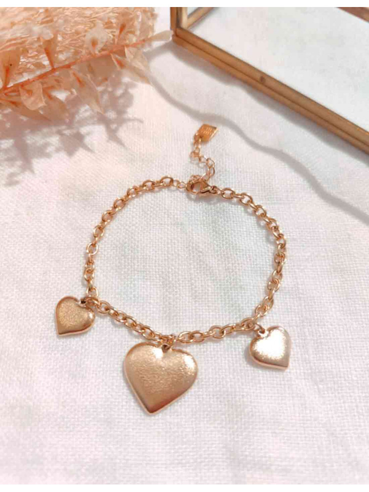 Pulsera Corazones Mate