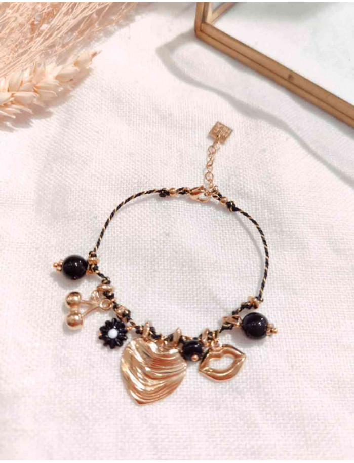 Pulsera Corazon Negro