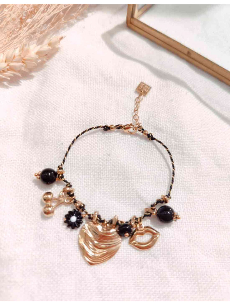 Pulsera Corazon Negro