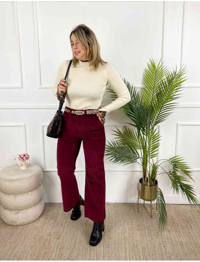 Pantalón Pana Burgundy 2