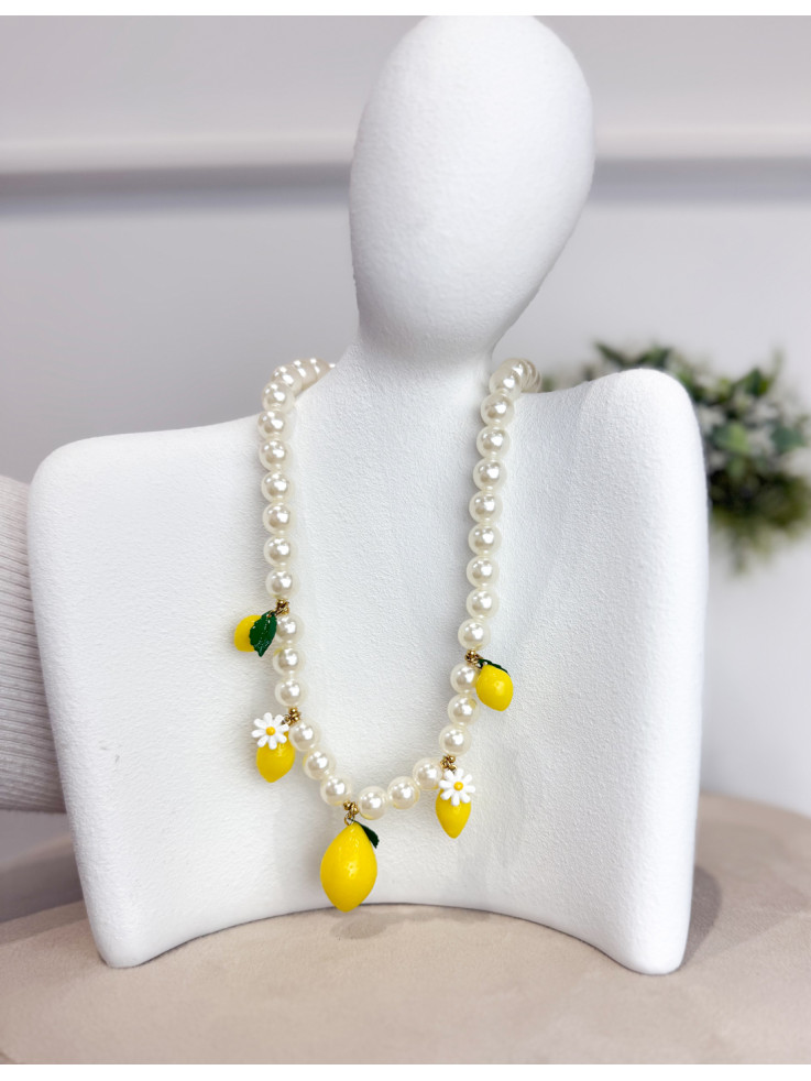 Collar Perlas Limones